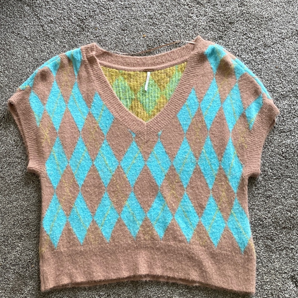 Free People through the motions sweater vest Small S lk new